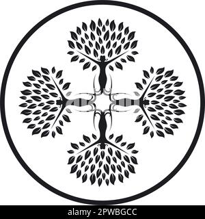cross people tree  icon vector illustration concept design Stock Vector