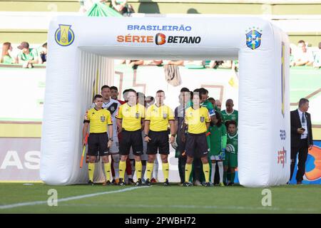 SC - CHAPECO - 04/29/2023 - BRASILEIRO B 2023, CHAPECOENSE x PONTE PRETA Entrance of the teams during a match at the Arena Conda stadium for the BRAZILEIRO B 2023 championship. Photo: Liamara Polli/AGIF/Sipa USA Stock Photo