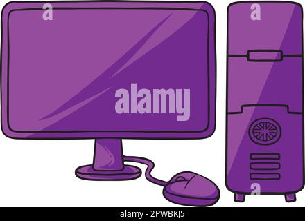 Computer and desktop notebook technology object art Stock Vector