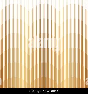 Halftone line pattern. Gold abstract degraded tile isolated on white background. Fading golden geometric tileable. Gradient fadew tessellation. Modern Stock Vector
