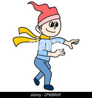 people dancing for Christmas. doodle icon image Stock Vector