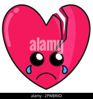 broken heart doodle kawaii. doodle icon image Stock Vector