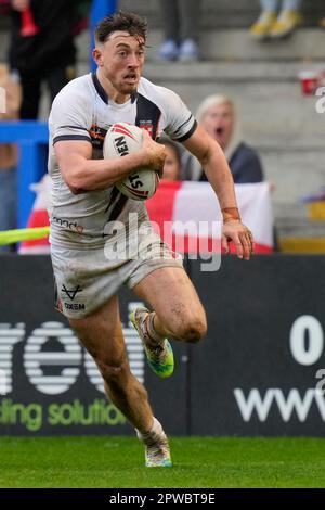 Warrington, UK. 29th Apr, 2023. Matty Ashton #5 of England during the Mid Season International match England vs France at Halliwell Jones Stadium, Warrington, United Kingdom, 29th April 2023 (Photo by Steve Flynn/News Images) in Warrington, United Kingdom on 4/29/2023. (Photo by Steve Flynn/News Images/Sipa USA) Credit: Sipa USA/Alamy Live News Stock Photo