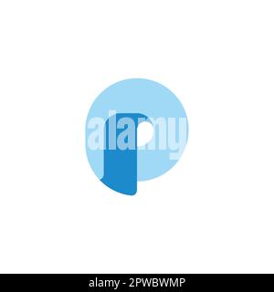 circle curves blue 3d colorful logo vector Stock Vector