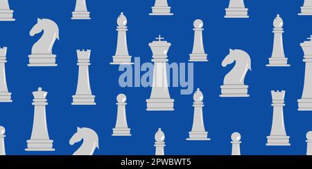 Set of chess pieces pattern in trendy style Stock Vector