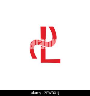 letter nl motion ribbon lines simple logo vector Stock Vector