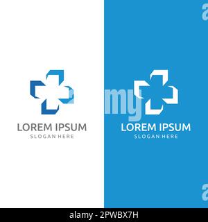 Medical sign logo using a simple and modern plus sign,logo for medical, pharmacy, pharmacy, hospital.With template vector illustration. Stock Vector