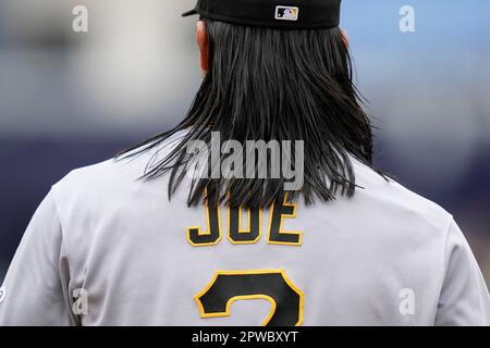 Pittsburgh Pirates' Connor Joe walks in the dugout during a baseball game  against the Seattle Mariners, Friday, May 26, 2023, in Seattle. (AP  Photo/Lindsey Wasson Stock Photo - Alamy