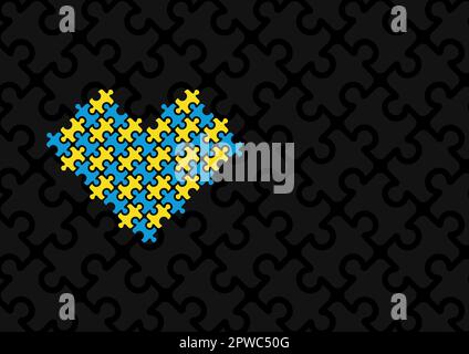 Puzzle pattern representing the mind of an down syndrome person Stock Vector