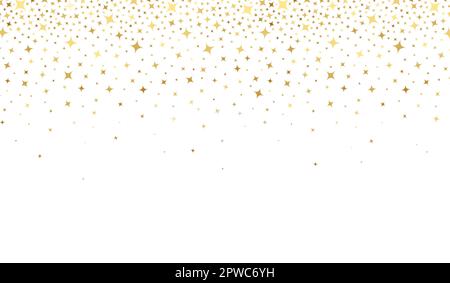 Gold star. Golden shooting stars. Falling star. Sparkling stardust. Gold starry on white background. Abstract scatter bright sparks. Random glitter Stock Vector