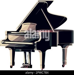 Majestic grand piano, playing classical music Stock Vector Image & Art ...