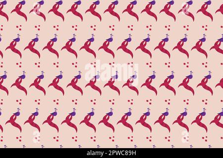 Indian Peafowl or peacock background. Indian seamless vector pattern inspired by diwali art. Stylish peacock hand drawn doodle. Ready for carpet, greeting card and cloth design. Vector illustration Stock Vector