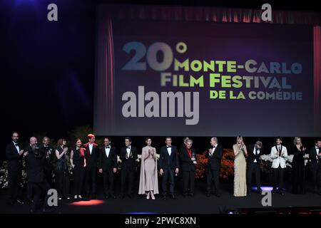 20th Monte-Carlo Film Festival De La Comedie. Carpet awards ceremony. In the photo: the personalities who participated Stock Photo