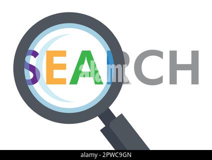 Search and magnifying glass Stock Vector