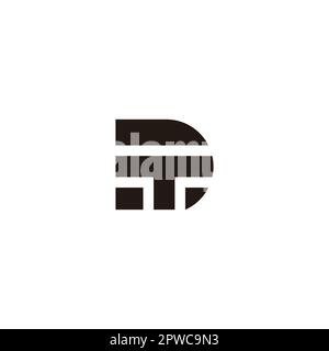 letter dt linked clean geometric logo vector Stock Vector