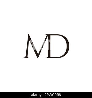 letter md simple serif logo vector Stock Vector