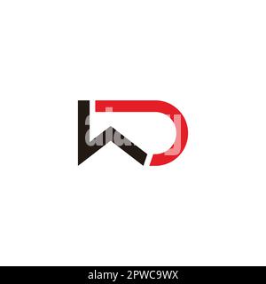 simple geometric letter wd motion line logo vector Stock Vector