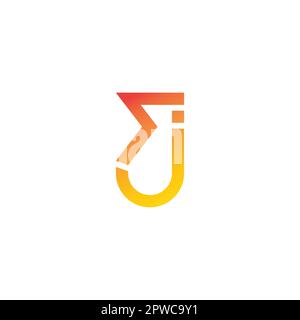 letter sj linked geometric gradient logo vector Stock Vector