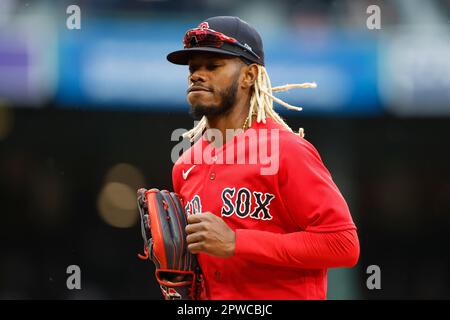 Boston Red Sox's Enmanuel Valdez plays against the Toronto Blue Jays during  the sixth inning of a baseball game, Monday, May 1, 2023, in Boston. (AP  Photo/Michael Dwyer Stock Photo - Alamy