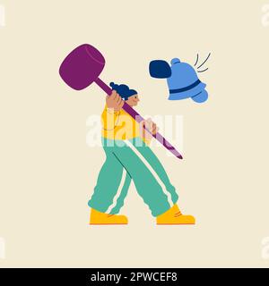Programming Illustration. Different characters working on web and application development on computers. Funky character software developers concept. Stock Vector