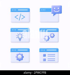 Web Development concept. analysis concept. 3d vector icon. Stock Vector