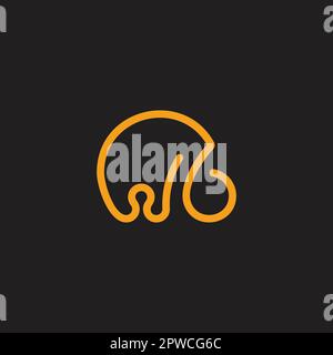 letter wb loop geometric line logo vector Stock Vector