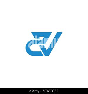 letter cv connect geometric logo vector Stock Vector