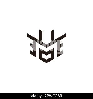 letter m hero samurai abstract logo vector Stock Vector