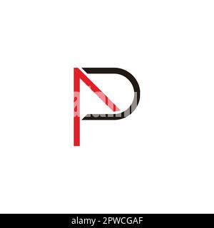 letter p arrow thin line geometric logo vector Stock Vector