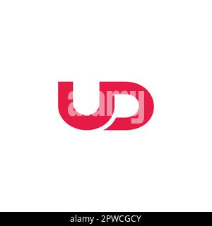 letter ud simple loop curves geometric logo vector Stock Vector