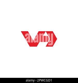 letter va simple geometric arrow logo vector Stock Vector
