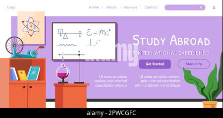 Study abroad, get international experience website Stock Vector