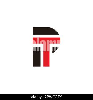 letter pt colorful geometric logo vector Stock Vector