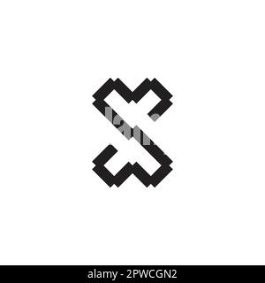 letter ms pixel simple logo vector Stock Vector