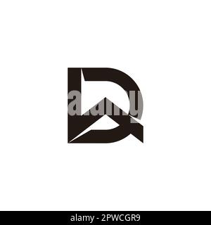 letter wd 3d overlap logo vector Stock Vector