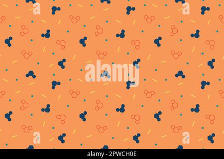 Abstract happy pattern dark background seamless. Vector Illustration for holiday designs, party, birthday, invitation. Memphis pattern of geometric shapes for tissue and postcards.  Stock Vector
