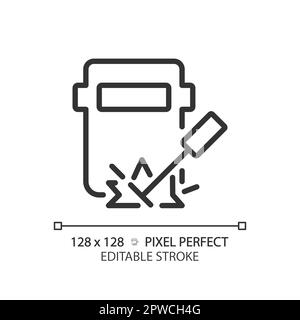 Welding pixel perfect linear icon Stock Vector