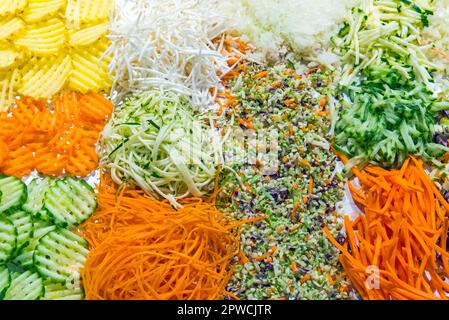 Colourful grated salad on a buffet in a restaurant Stock Photo