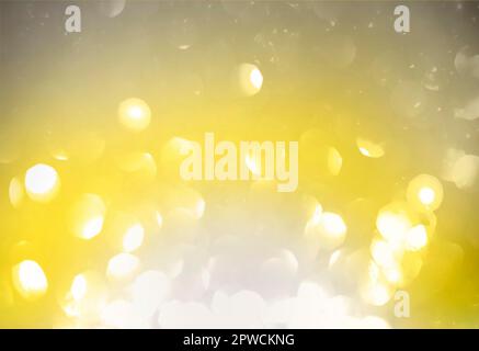 Abstract background of bright spots of lights shining with illuminating yellow and ultimate gray colors Stock Photo