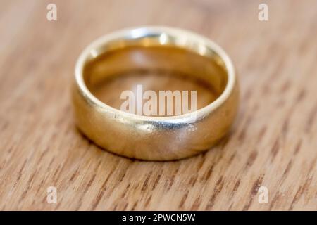 Golden wedding ring or wedding band Stock Photo