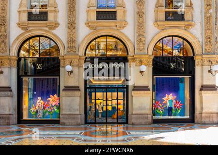 Italy milan louis vuitton store hi-res stock photography and