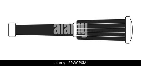 Handheld monocular telescope flat line black white vector object Stock Vector