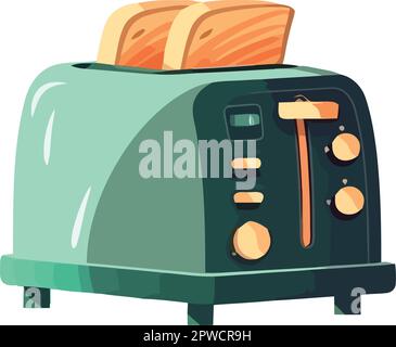 Toaster handle pops fresh bread for lunch Stock Vector Image & Art - Alamy