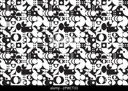 Abstract pattern design graphics made with simple shapes and forms. Useful for creating invitations, banners, posters, flyers, prints, labels. Vector illustration Stock Vector