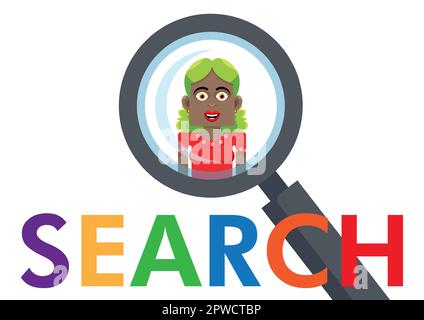Search job and magnifying glass Stock Vector