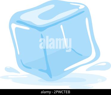 Wet melting ice cubes and water puddles Royalty Free Vector Stock ...