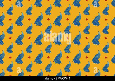 China Peafowl or peacock background. Chinese seamless vector pattern ...