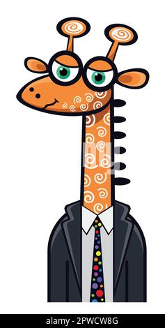 Giraffe dressed in business suit Stock Vector