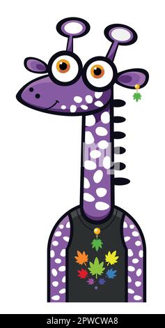Giraffe dressed in leaf design Stock Vector