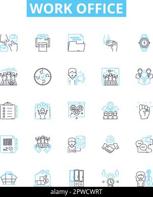 Employees network icons, line symbols, web signs, vector set, isolated ...